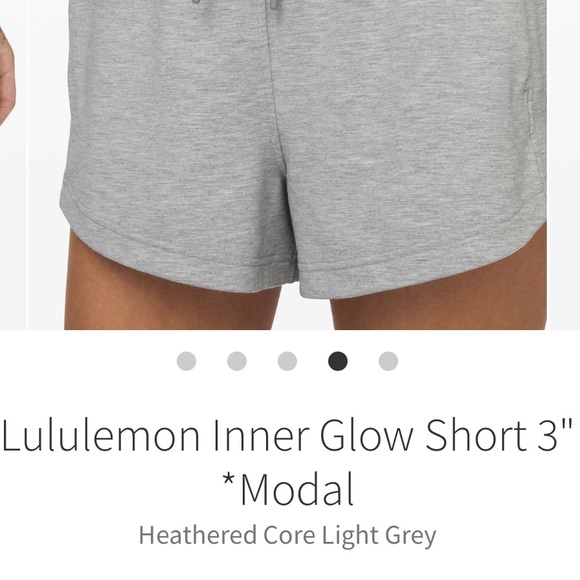 Lululemon Inner Glow 3” Shorts *Modal Heathered Core Light Grey 🩶 Women’s size 6 - Picture 5 of 16